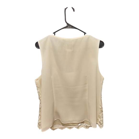 Vintage Y2K Floral Embroidered White Lace Tank Top Large Coquette Romantic - Picture 2 of 8